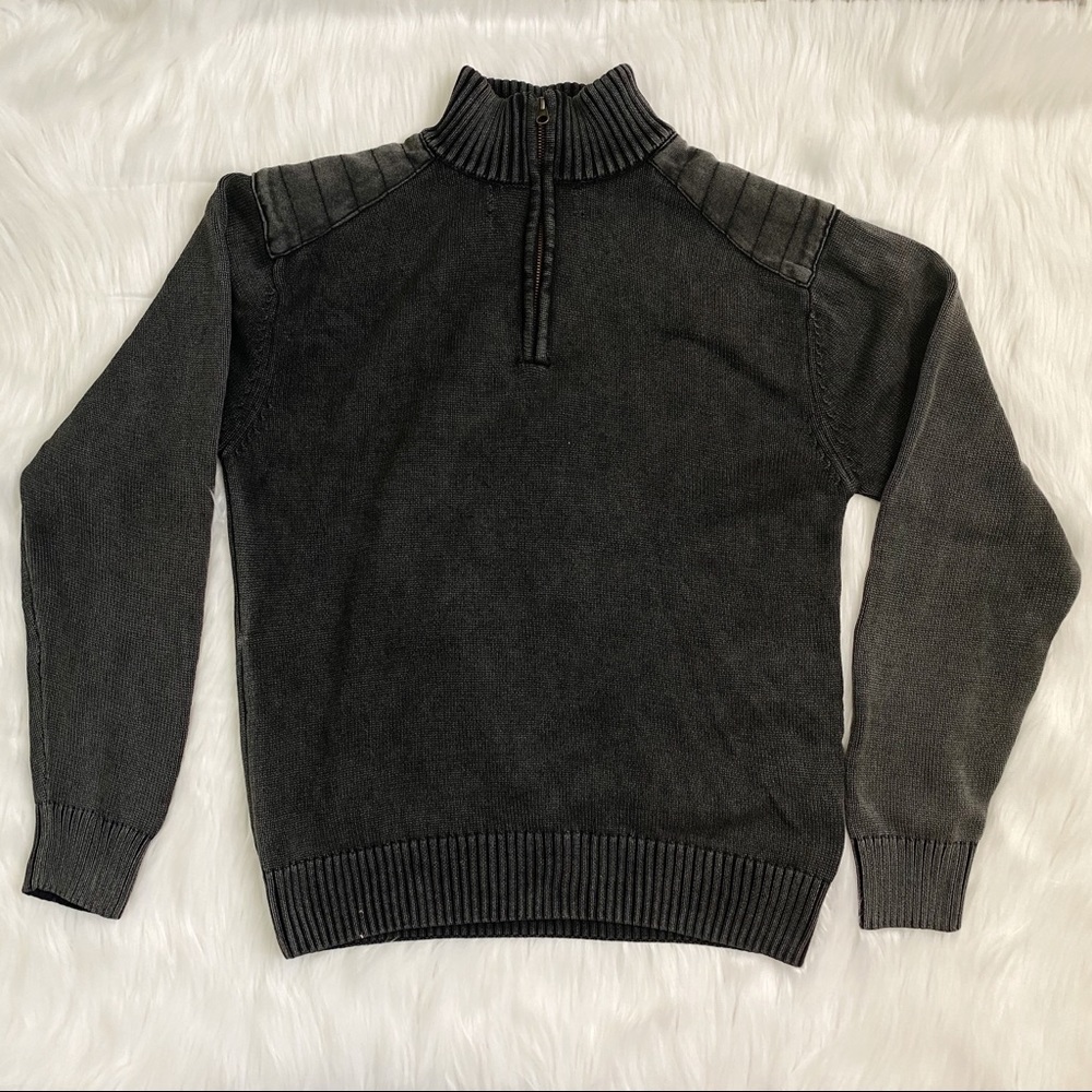 Red Head Gray Pullover 1/4 ZIP Size M